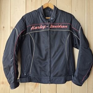 Harley Davidson Motorcycle American Legend Mesh Padded Biker Jacket Womens Large
